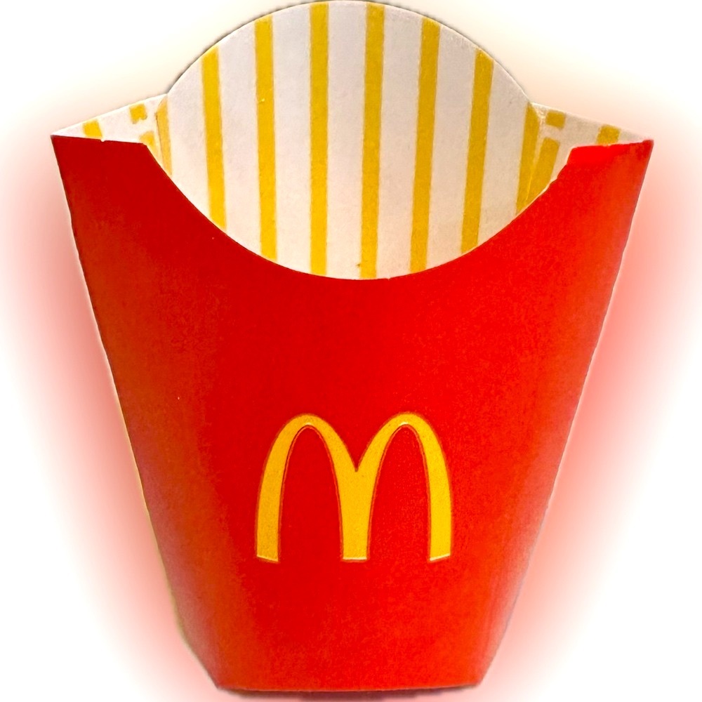 2020 TINY MCDONALDS HAPPY MEAL FRENCH FRY BOX CONTAINER SLEEVE HOLDER RED YELLOW